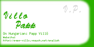villo papp business card