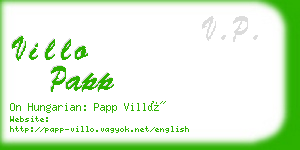 villo papp business card